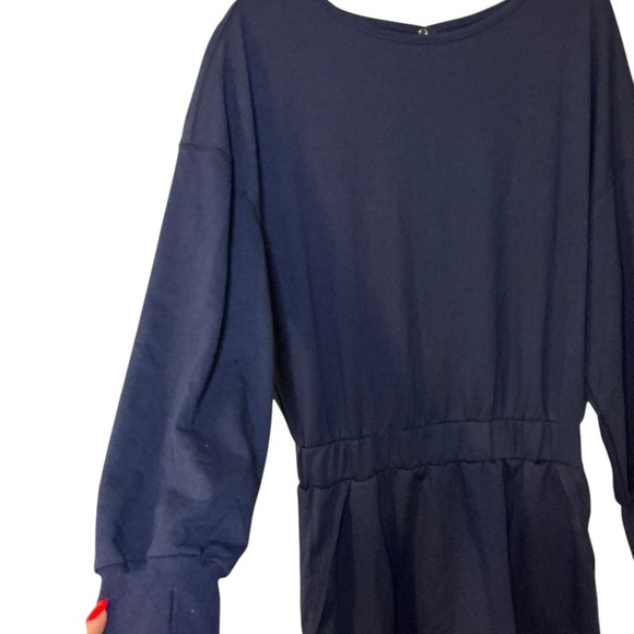 Blue Casual Long Sleeve Jumpsuit - Picture 5 of 6